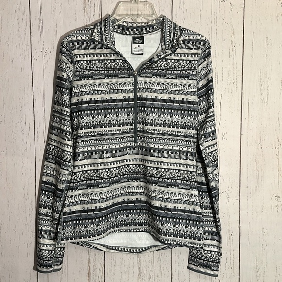 Nike Pro Dri Fit Pixelated Grey Scale Long Sleeve Athletic Fit 1/4 Zip Pullover - Picture 1 of 4